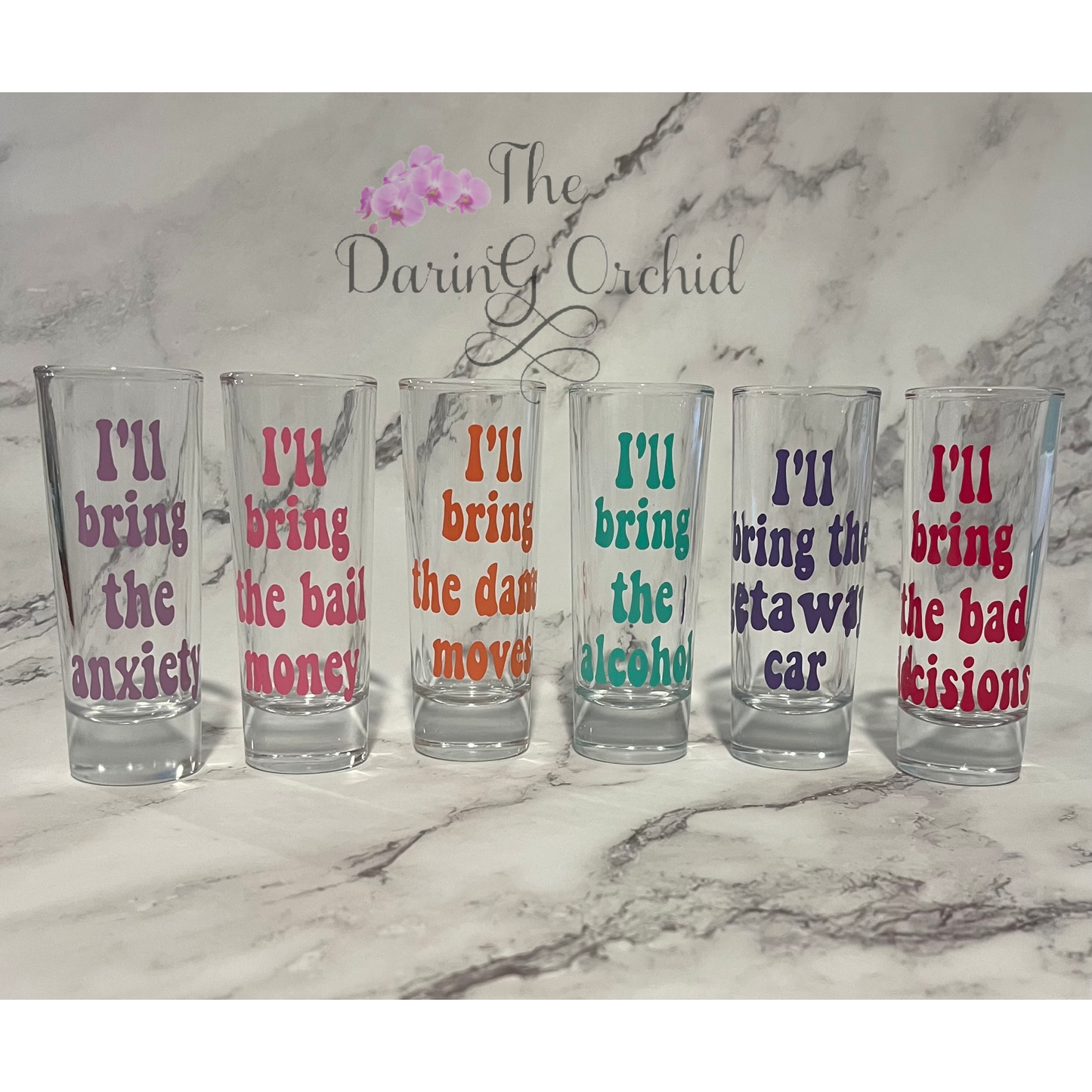 Cute shot glasses Girls night out shot glasses, bachelorette, girls trip, girls weekend 2oz. shooter