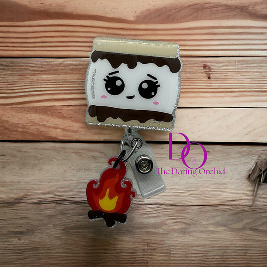 S’mores badge reel, ID Holder, RN, LPN, Nurse, CNA