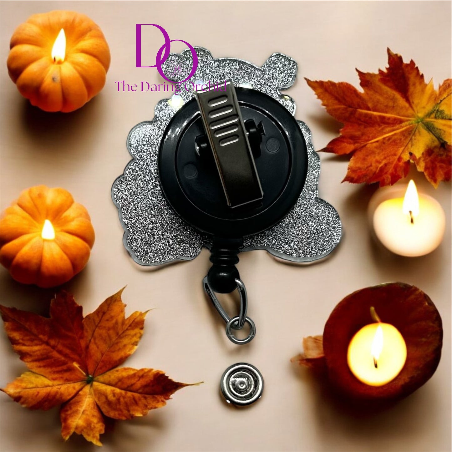 Halloween Ghost Badge Reel, ID Holder, Nurse, LPN