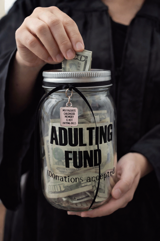 Adulting Funds mason jar bank
