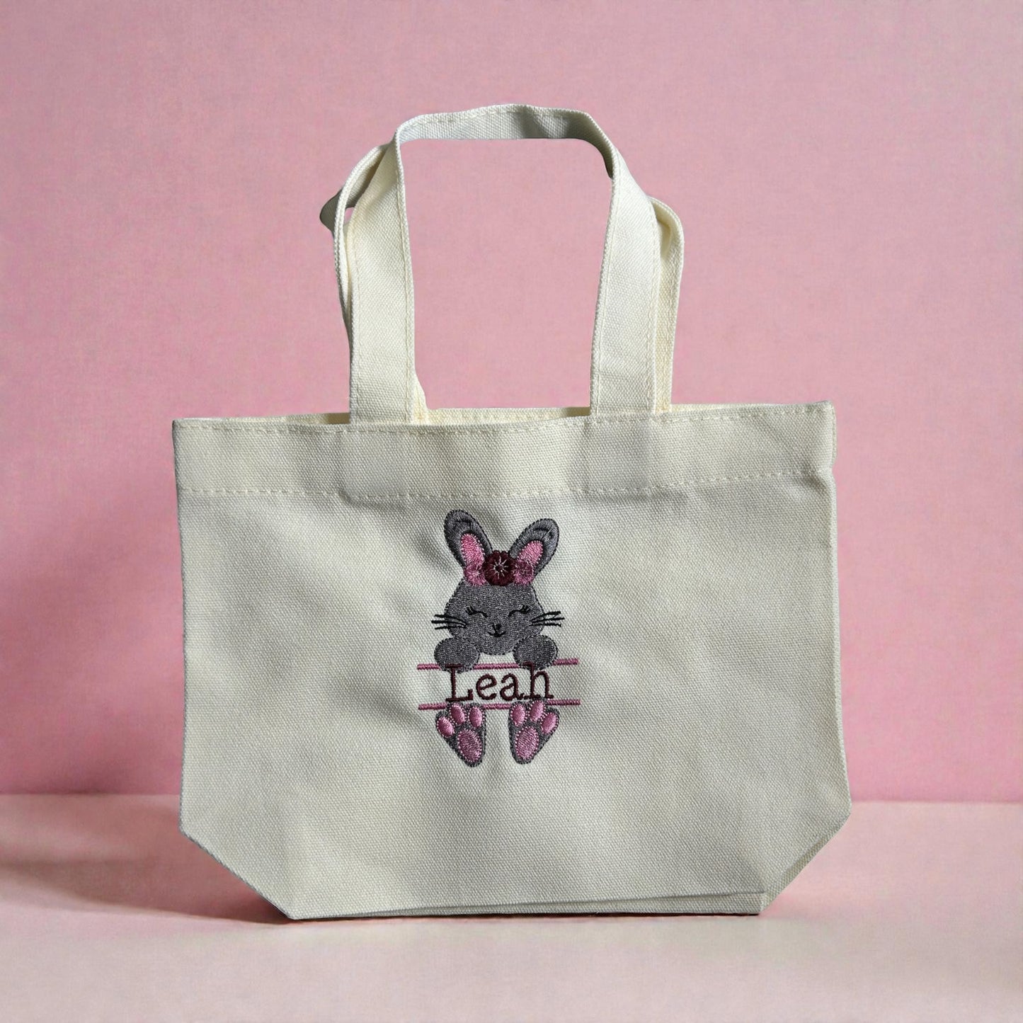 Personalized Easter Bag for Kids - Custom Name Easter Tote - bunny