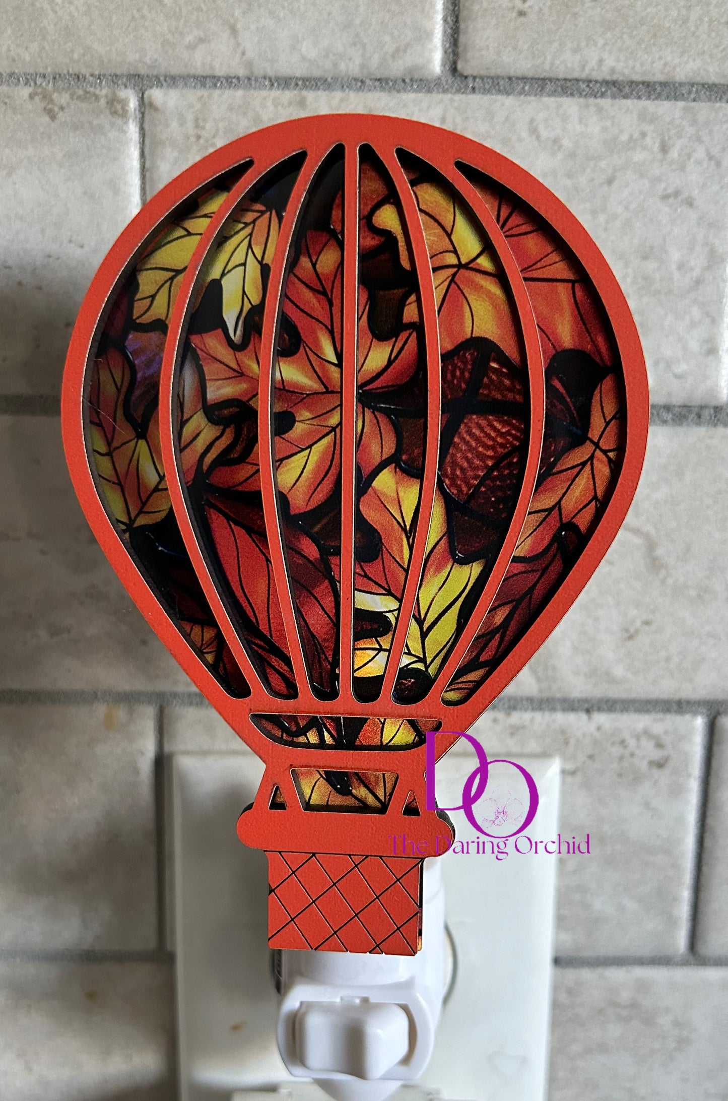 Autumn hot air balloon night light