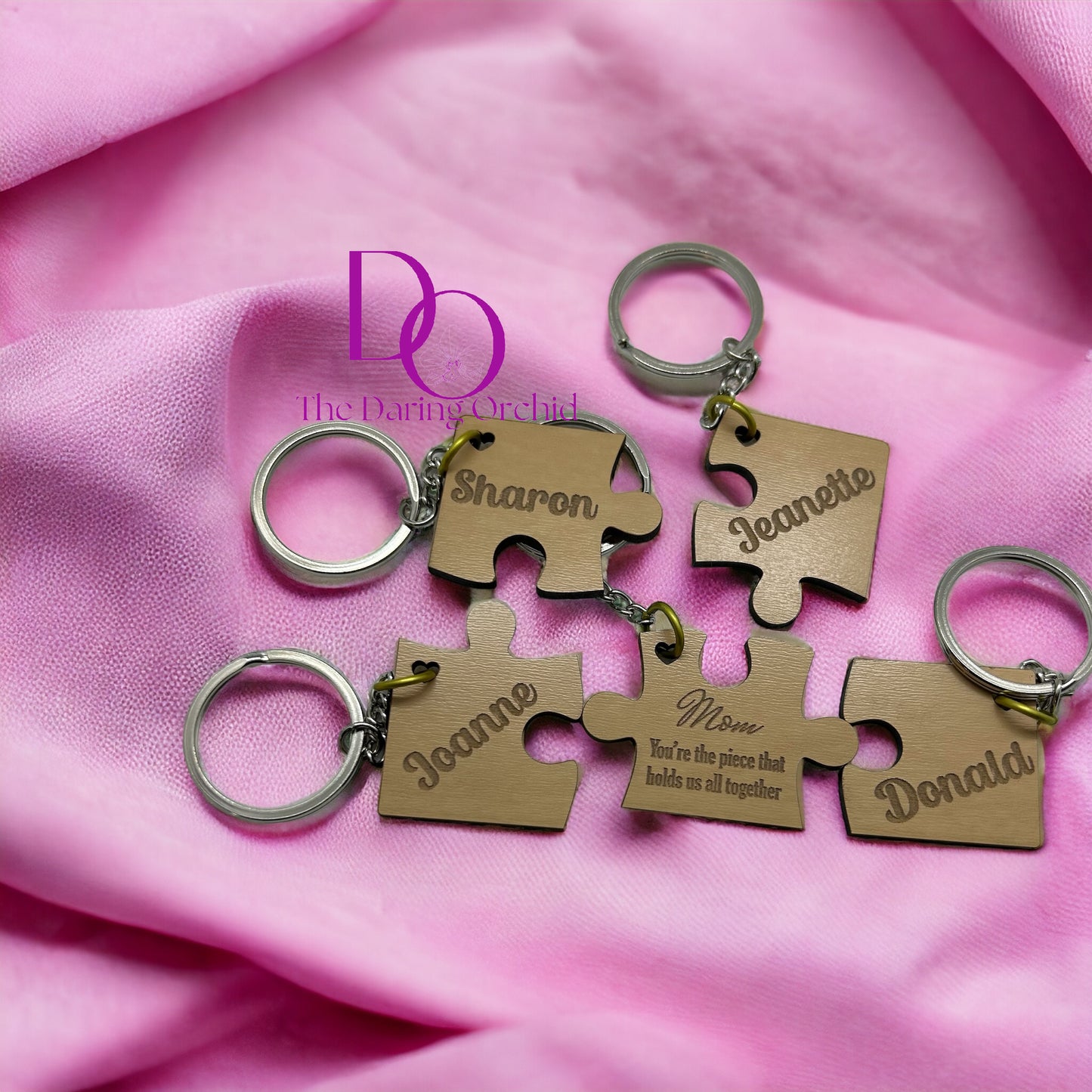 Personalized Mother's Day puzzle keychain, Mother gift, Grandma gift