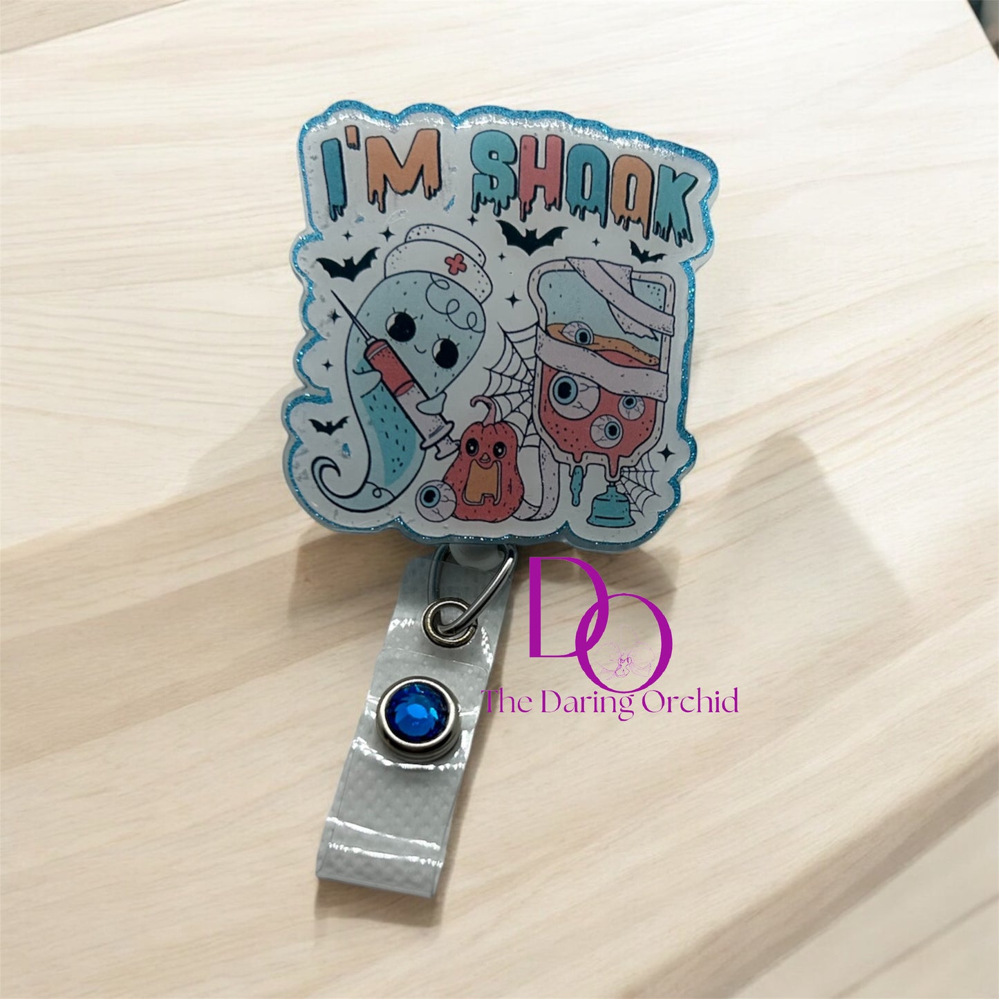 Halloween "I'm Shook" Badge Reel, ID Holder, Nurse, LPN