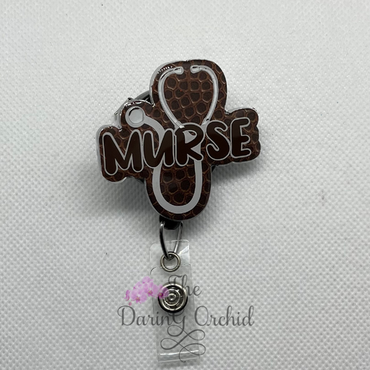 Murse badge reel, ID Holder, football background