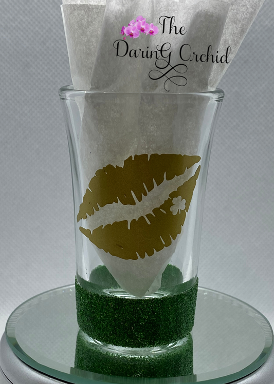 Shamrock lips shot glass